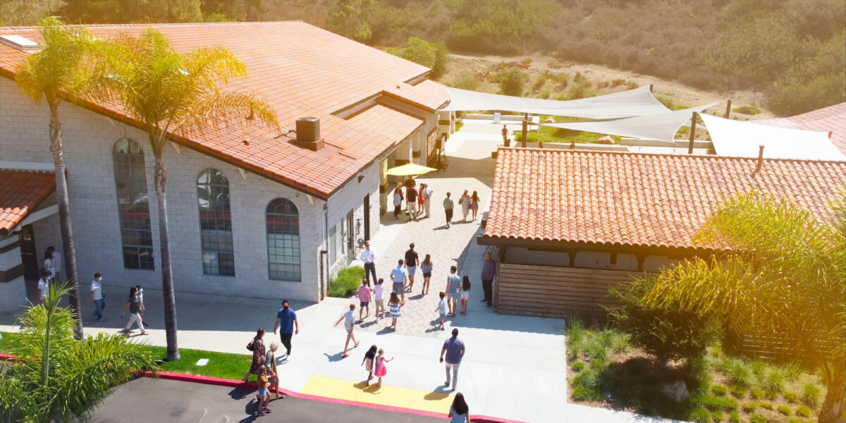 Aerial view of Redeemer Presbyterian Church — San Diego