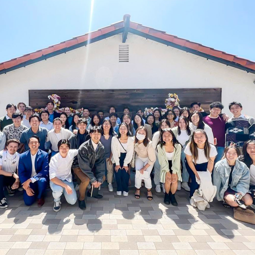 College students take a group photo